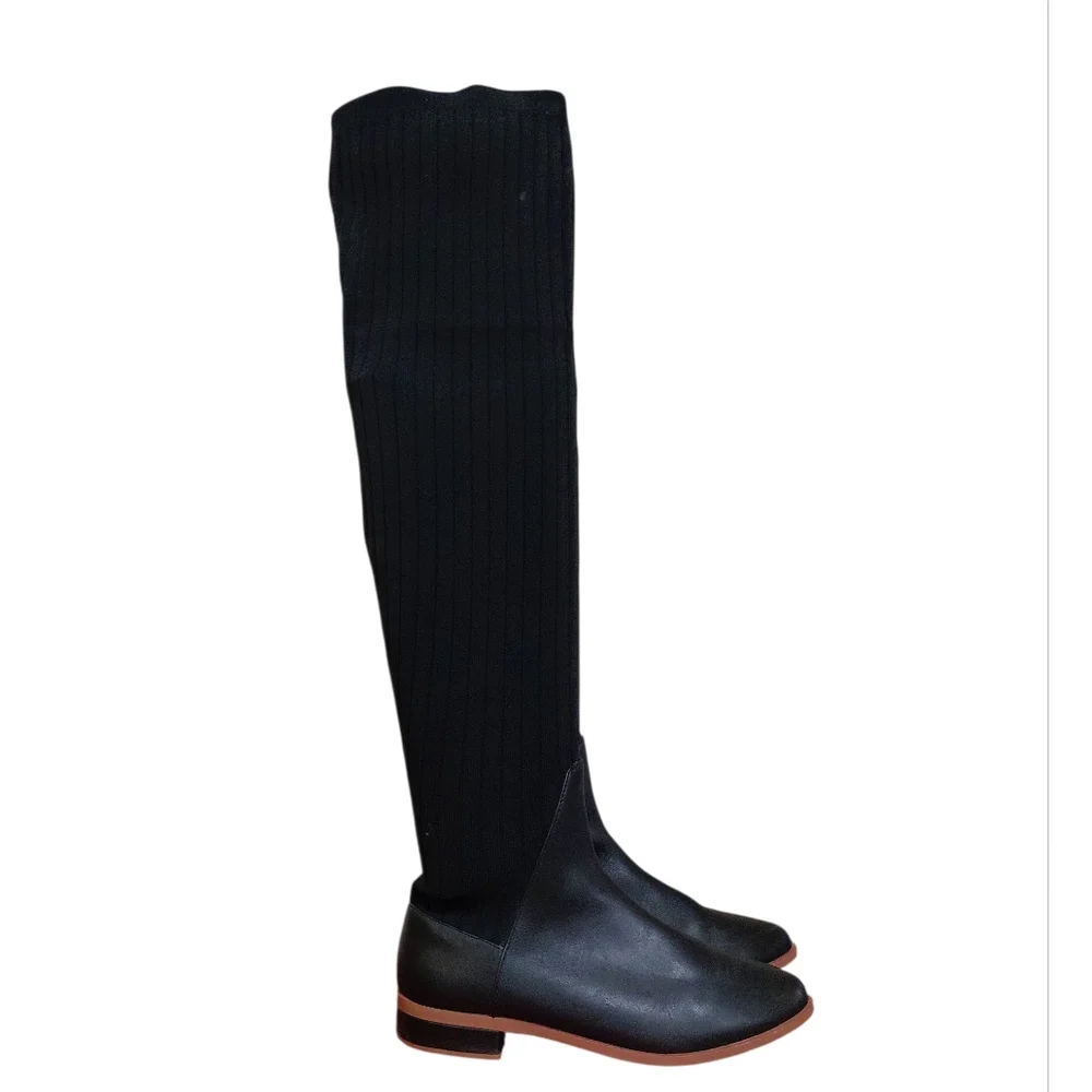 Kelsi Dagger Brooklyn Alvale Black Over The Knee Sock Boot Size 7.5